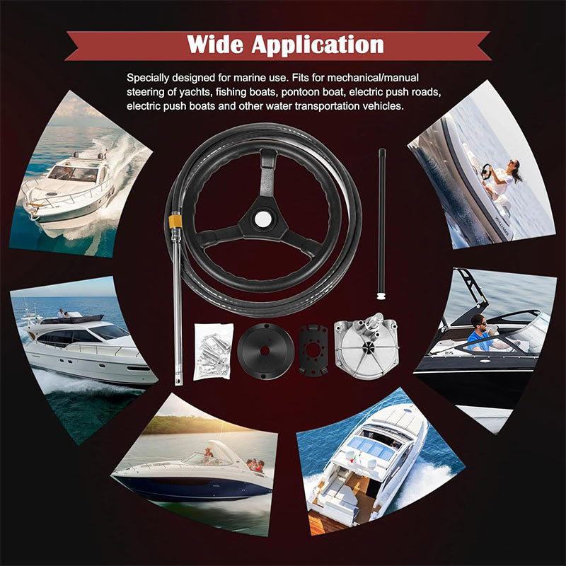 보트 조향 시스템, 15피트 케이블 아웃보드 조향 키트 - Fishing Boat Steering Wheel 리뷰 및 가격